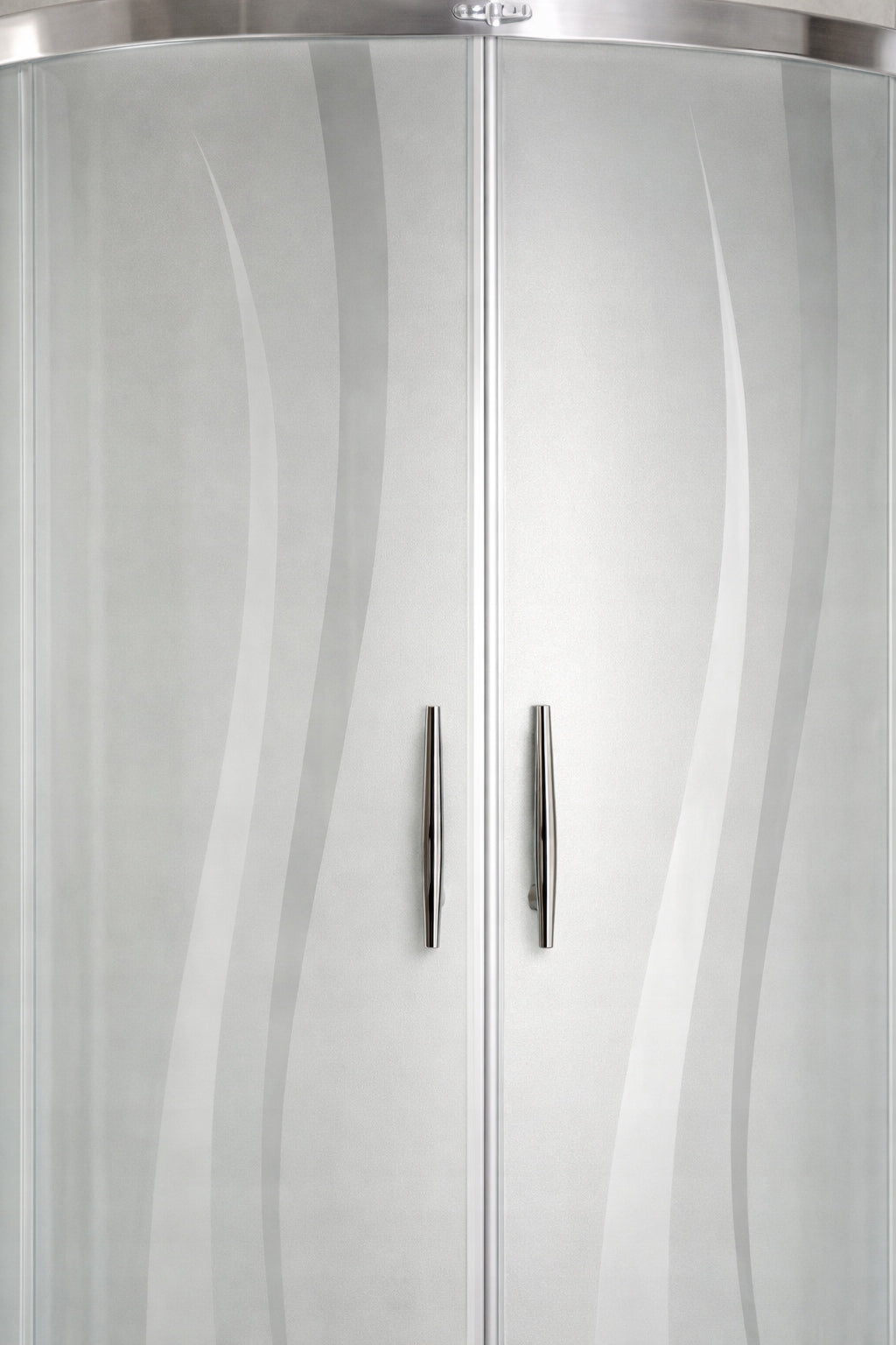 ARMAZI Malta Duo Shower Cabin – Semi-Circular, Decorative “Wave” Glass, Deep Tray with Seat
