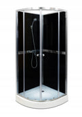 NERO Shower Cabin – Semi-Circular, Graphite Glass, with Shower Tray