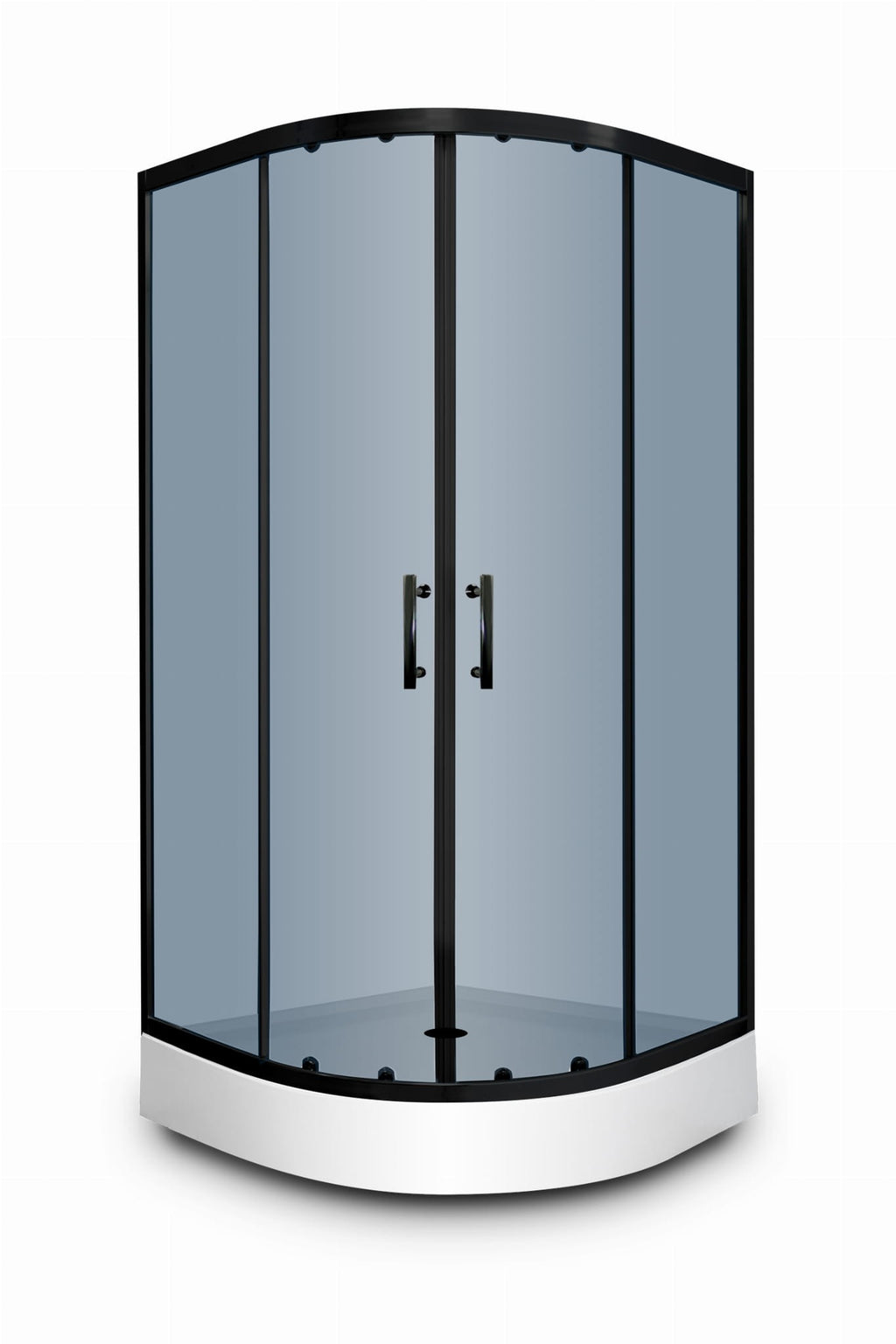 FANO Black Shower Cabin – Semi-Circular, with Shower Tray