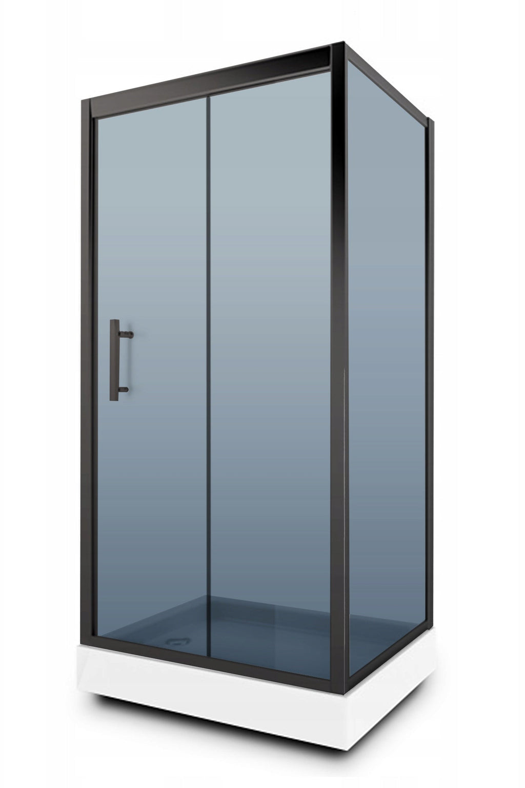 Fano Black Duo Shower Cabin– Graphite Glass, 15 cm Shower Tray