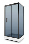 Fano Black Duo Shower Cabin– Graphite Glass, 15 cm Shower Tray
