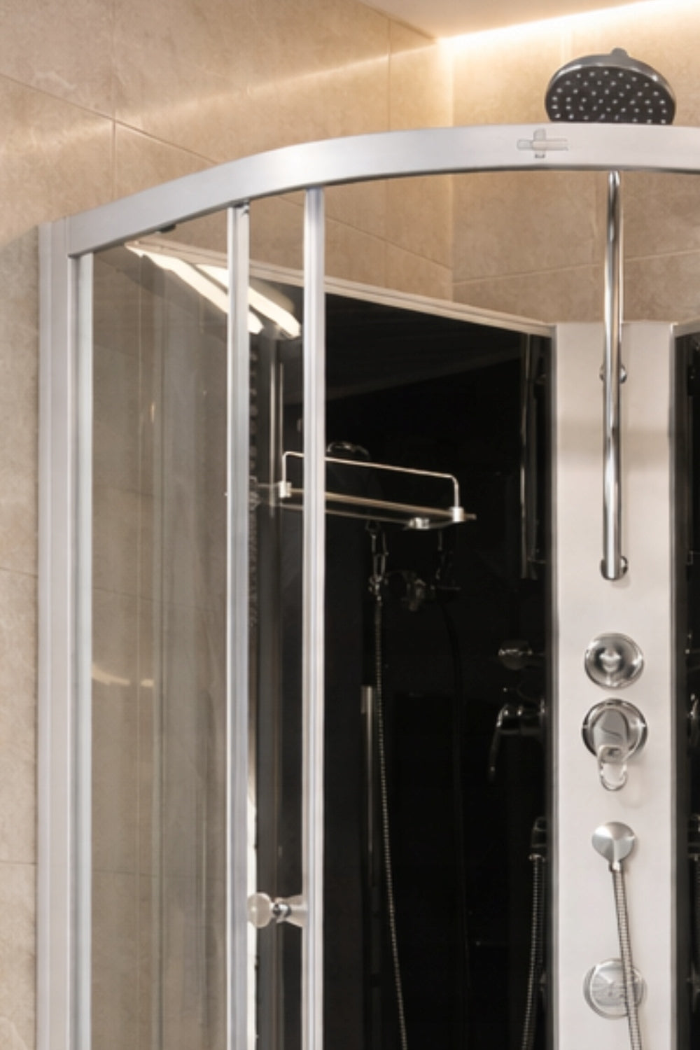 KENZO Semi-Circular Hydro Shower Cabin with Shower Tray
