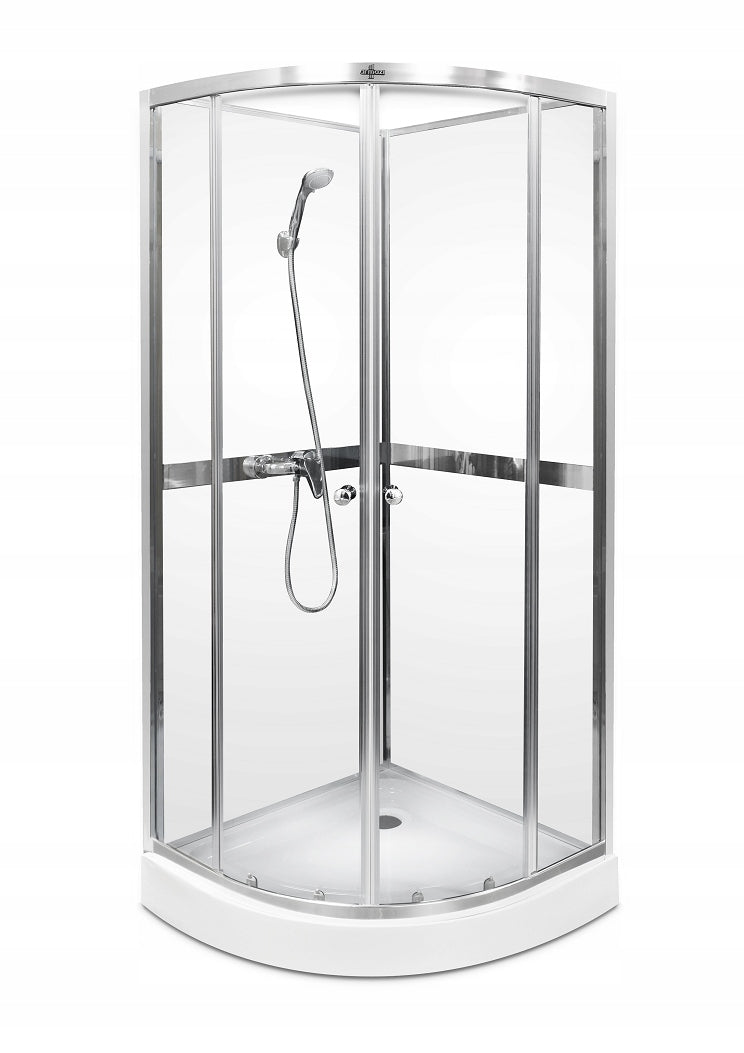 NERO WHITE Shower Cabin – Semi-Circular, 4 mm Glass